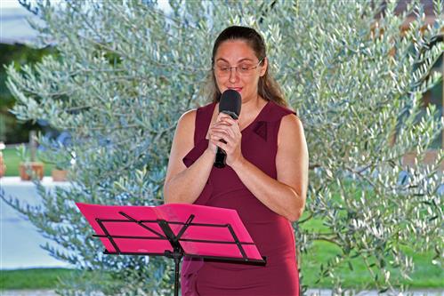 Susanna Lecchi durante una cerimonia a La Florida Sondrio